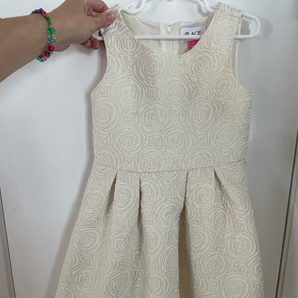 Children’s Place ivory and Gold Rose Dress